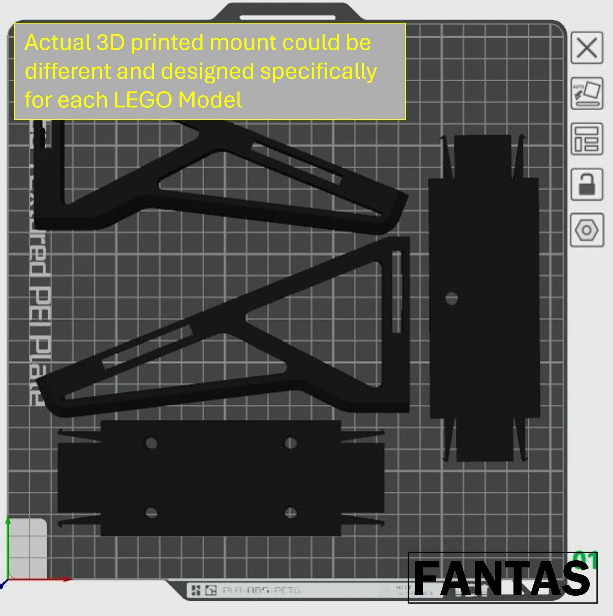 3D Printed WALL Mount For TECHNIC AUDI RS Q E-TRON 42160