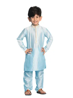 Boy's Aqua Kurta And Pyjama - Vastramay Boys