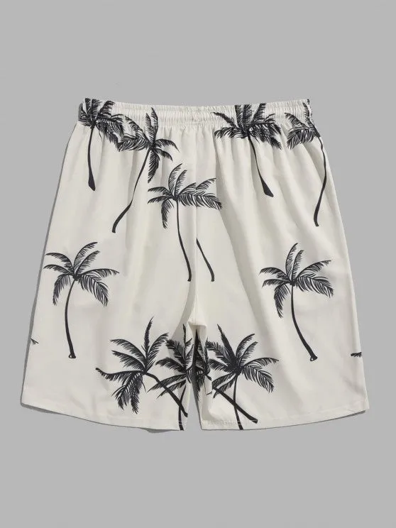 Coconut Tree Printed Shirt And Shorts