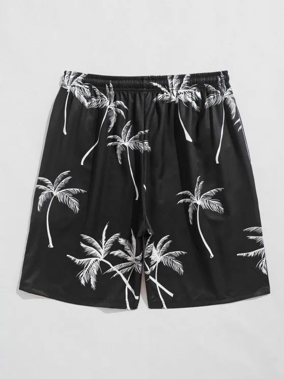 Coconut Tree Printed Shirt And Shorts
