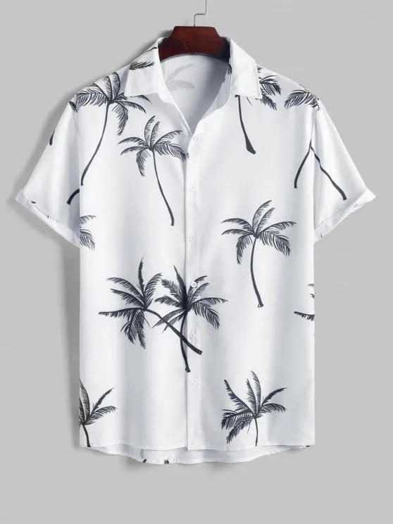 Coconut Tree Printed Shirt And Shorts