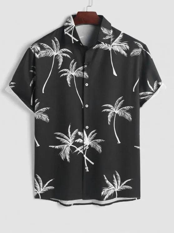 Coconut Tree Printed Shirt And Shorts