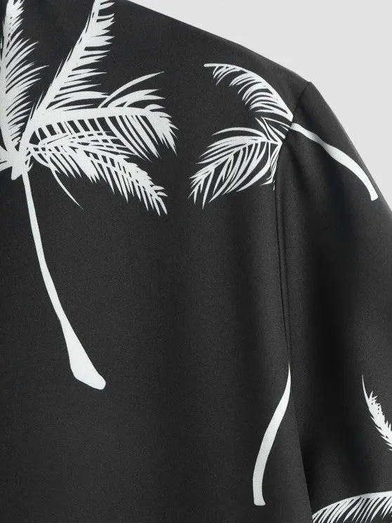 Coconut Tree Printed Shirt And Shorts