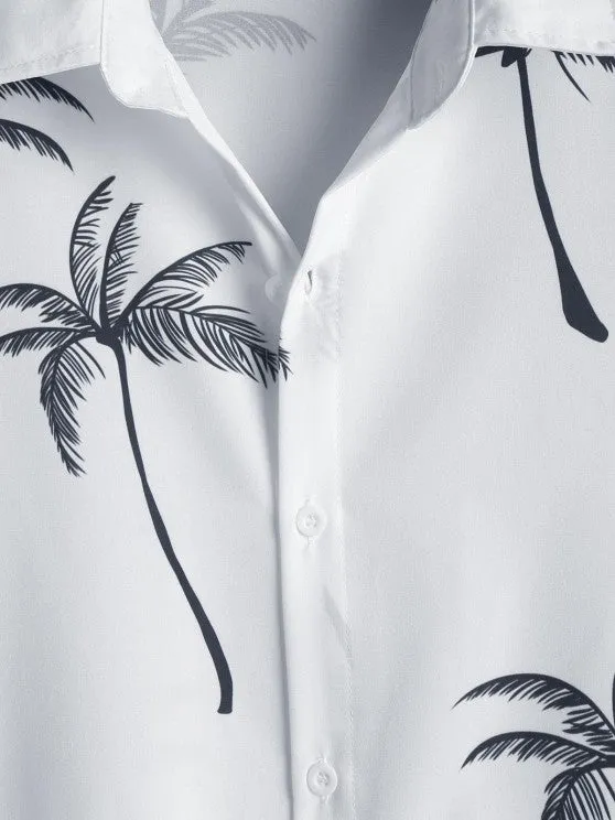 Coconut Tree Printed Shirt And Shorts