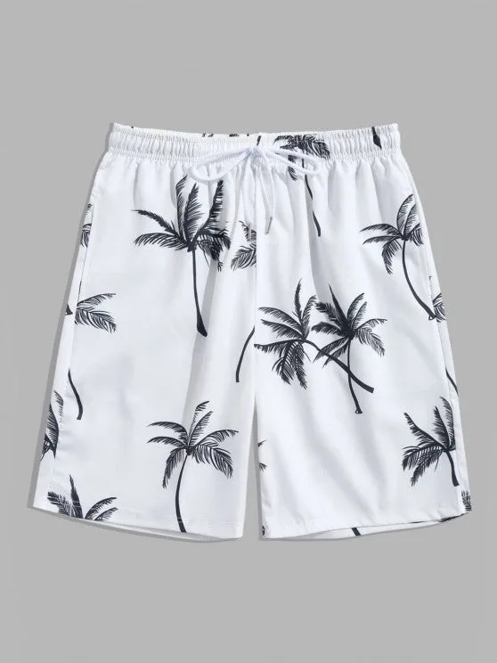 Coconut Tree Printed Shirt And Shorts