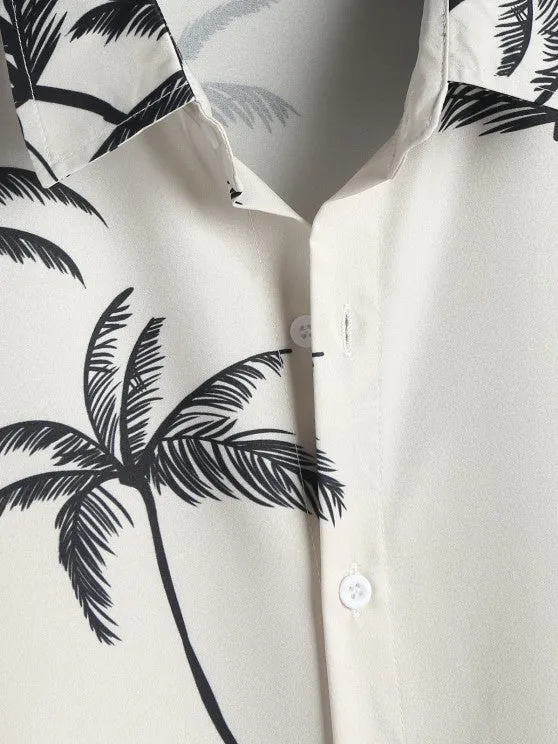 Coconut Tree Printed Shirt And Shorts