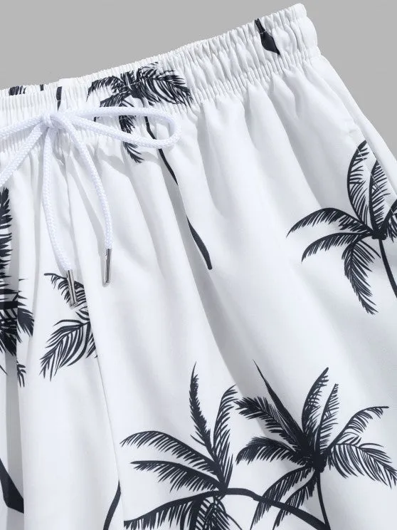 Coconut Tree Printed Shirt And Shorts