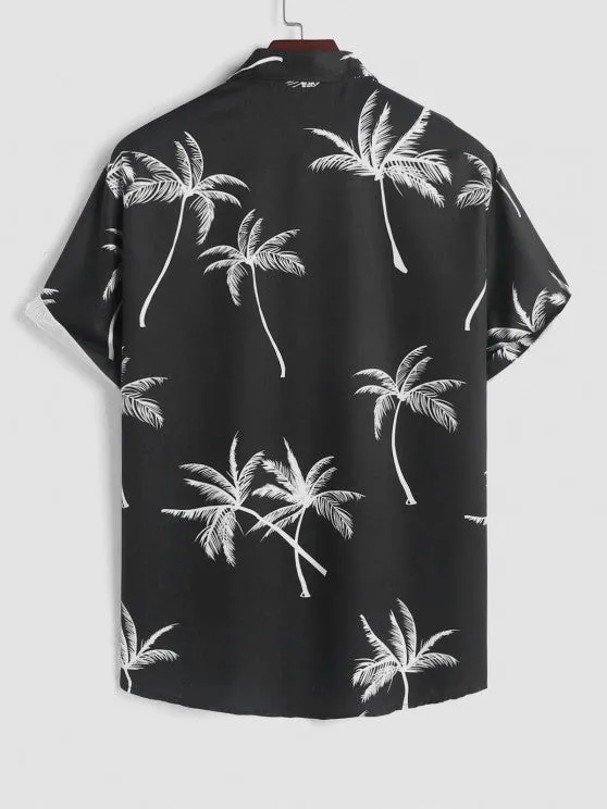 Coconut Tree Printed Shirt And Shorts