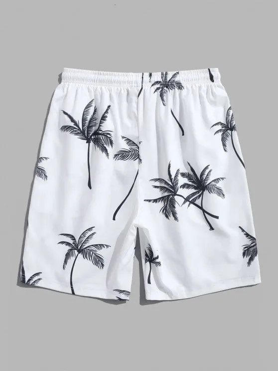 Coconut Tree Printed Shirt And Shorts