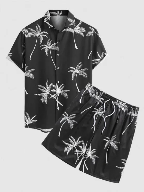 Coconut Tree Printed Shirt And Shorts
