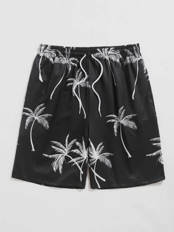 Coconut Tree Printed Shirt And Shorts