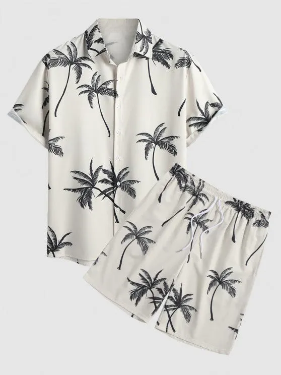 Coconut Tree Printed Shirt And Shorts