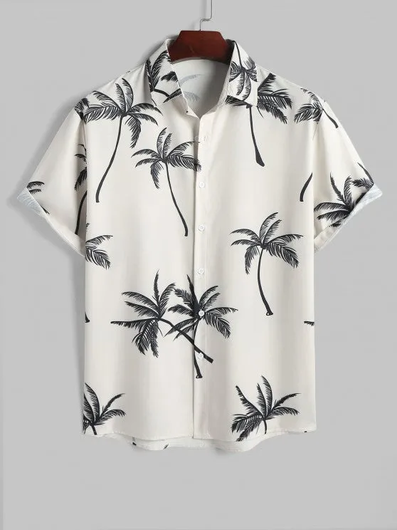 Coconut Tree Printed Shirt And Shorts