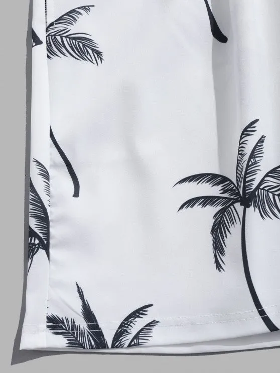 Coconut Tree Printed Shirt And Shorts