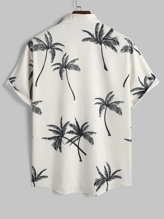 Coconut Tree Printed Shirt And Shorts