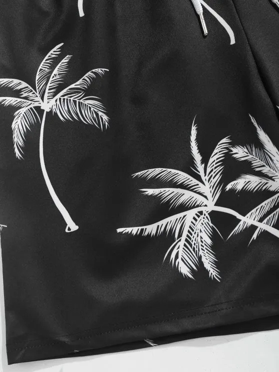 Coconut Tree Printed Shirt And Shorts