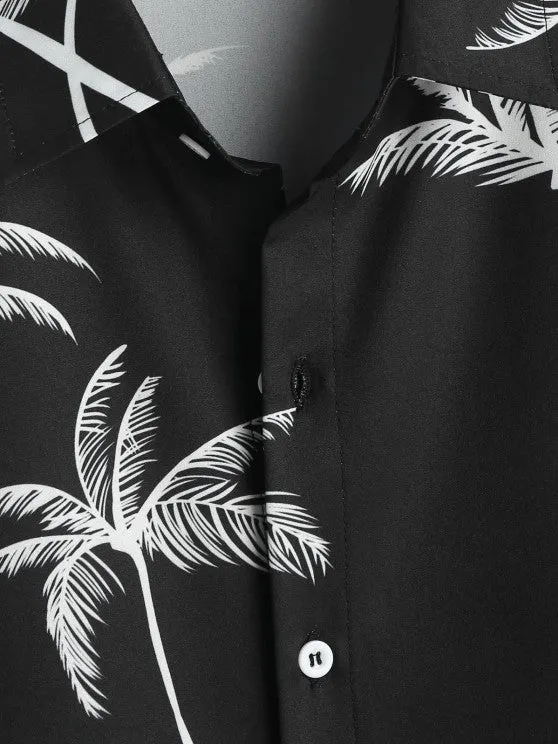 Coconut Tree Printed Shirt And Shorts