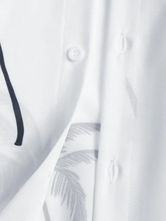 Coconut Tree Printed Shirt And Shorts