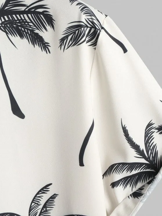 Coconut Tree Printed Shirt And Shorts