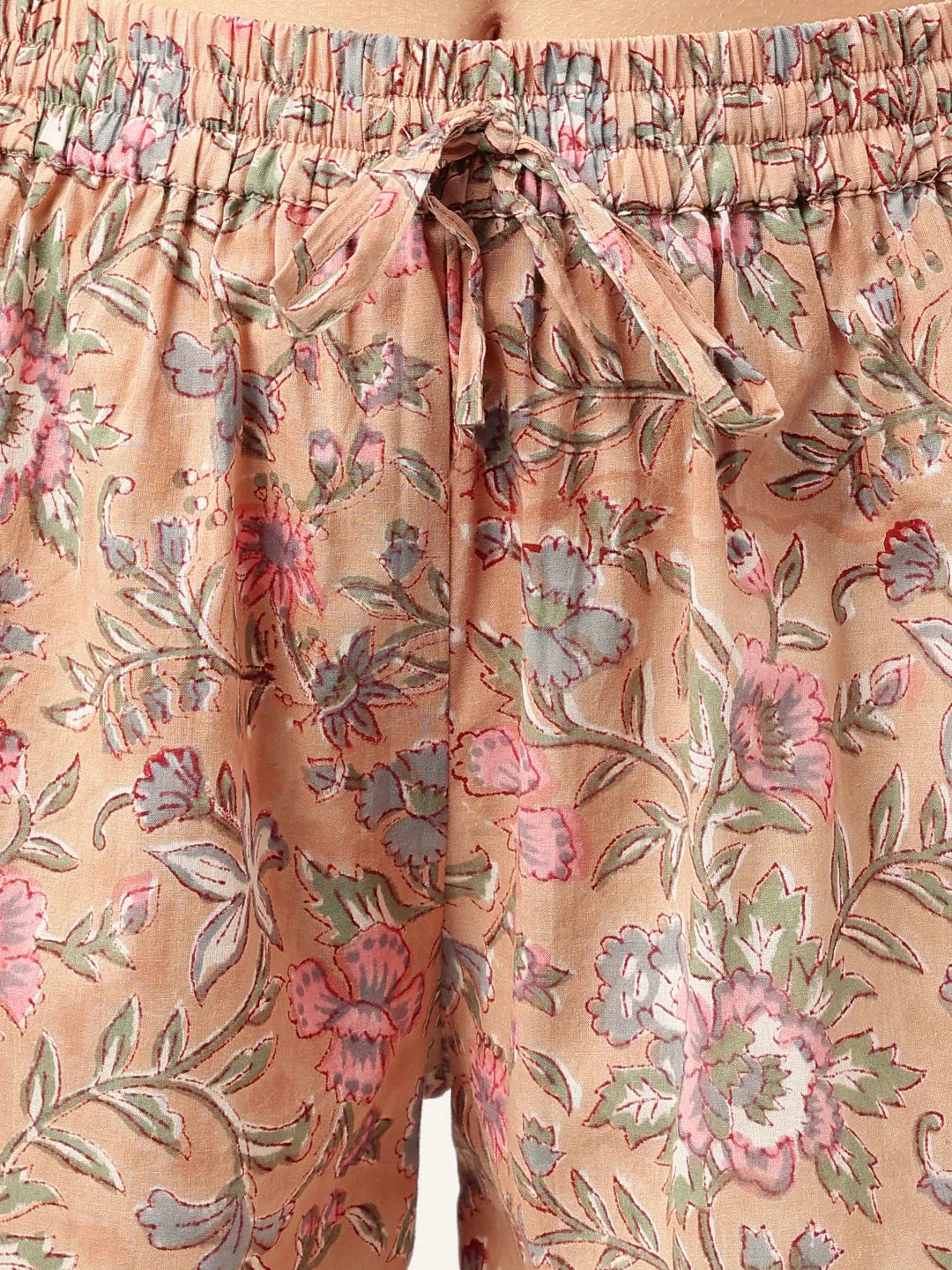 Floral Printed Pure Cotton Short Night Suit