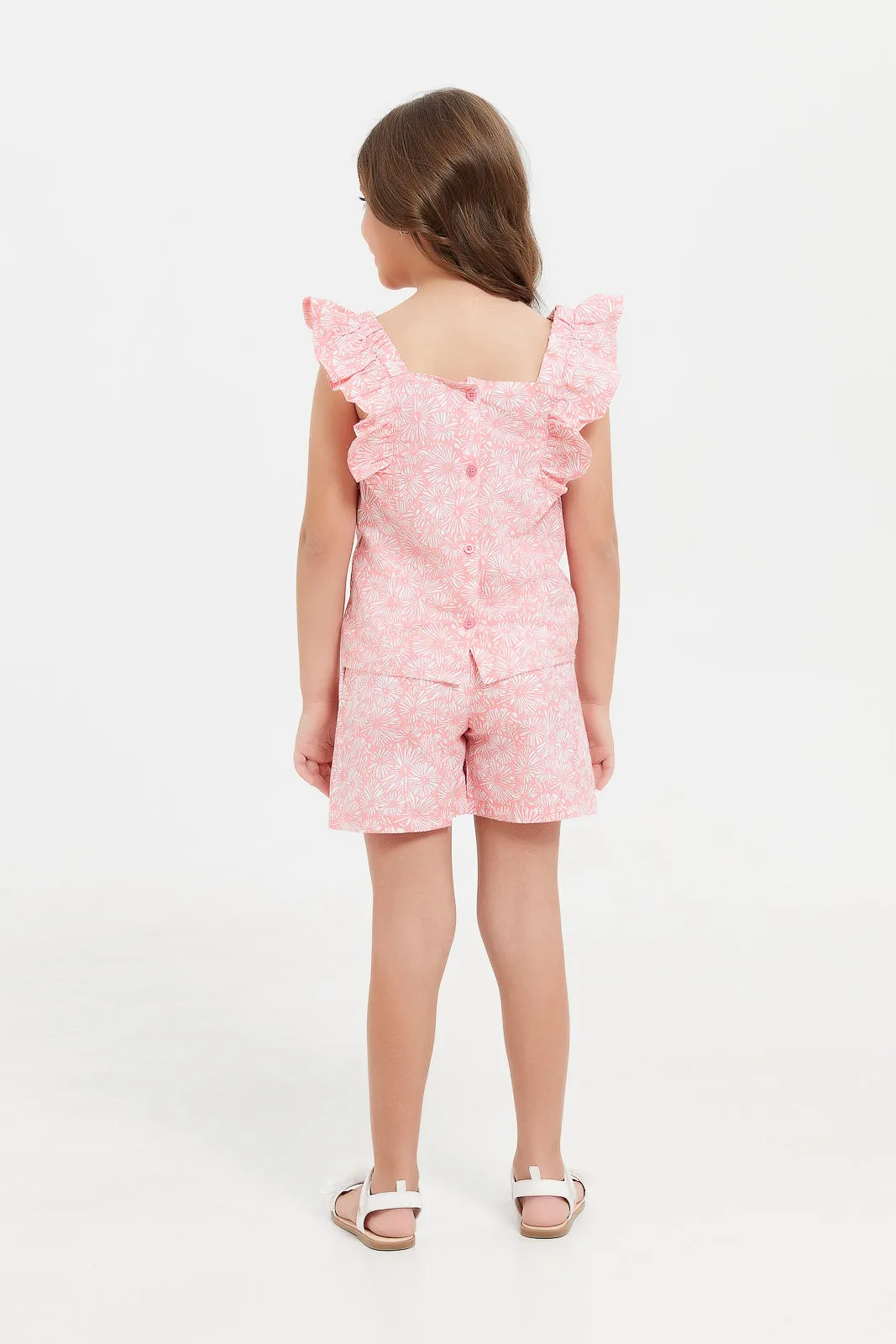 Girls Pink Frilled Set (2 Piece)