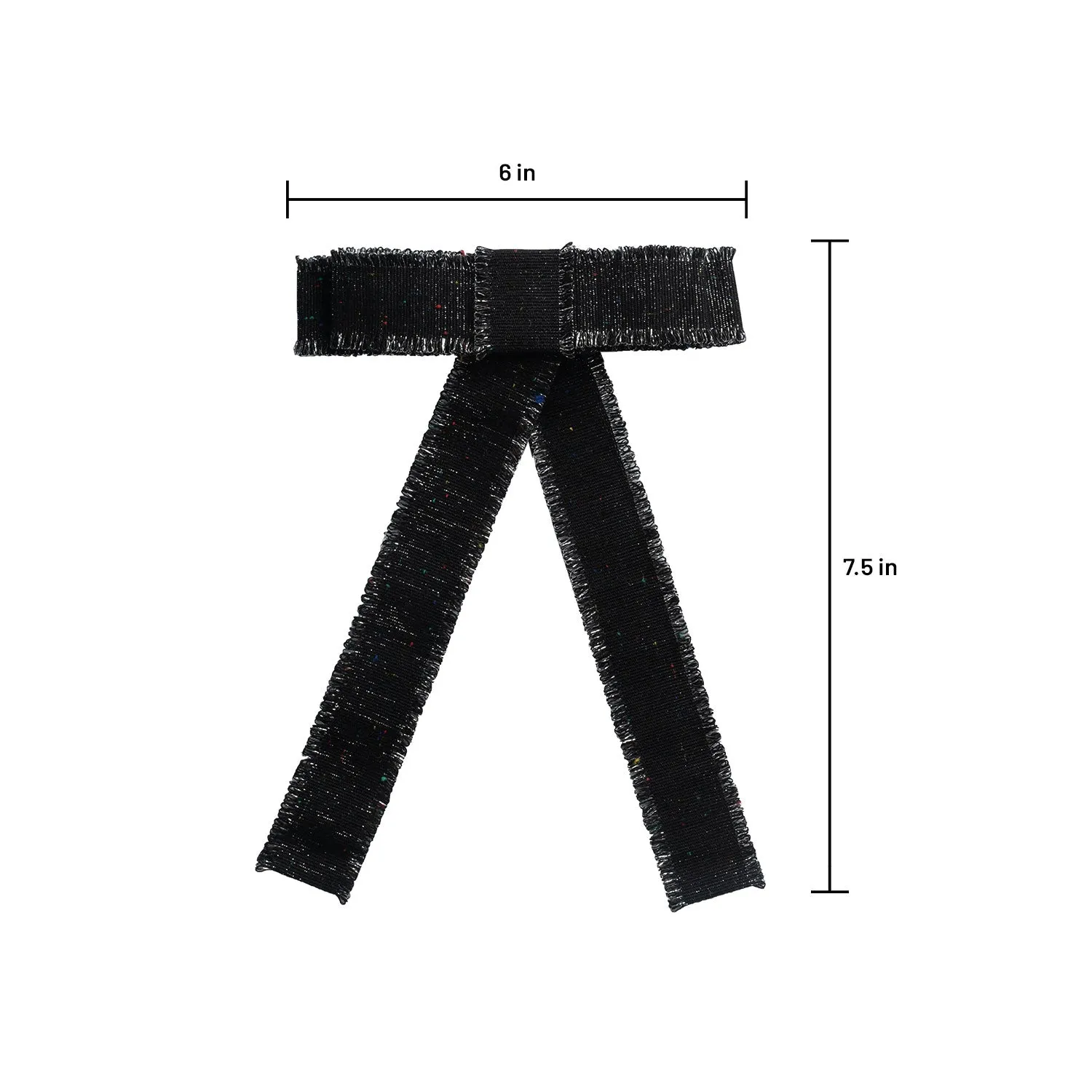 Halo Luxe Sweetie Linen Fringe Bow Clip - Black