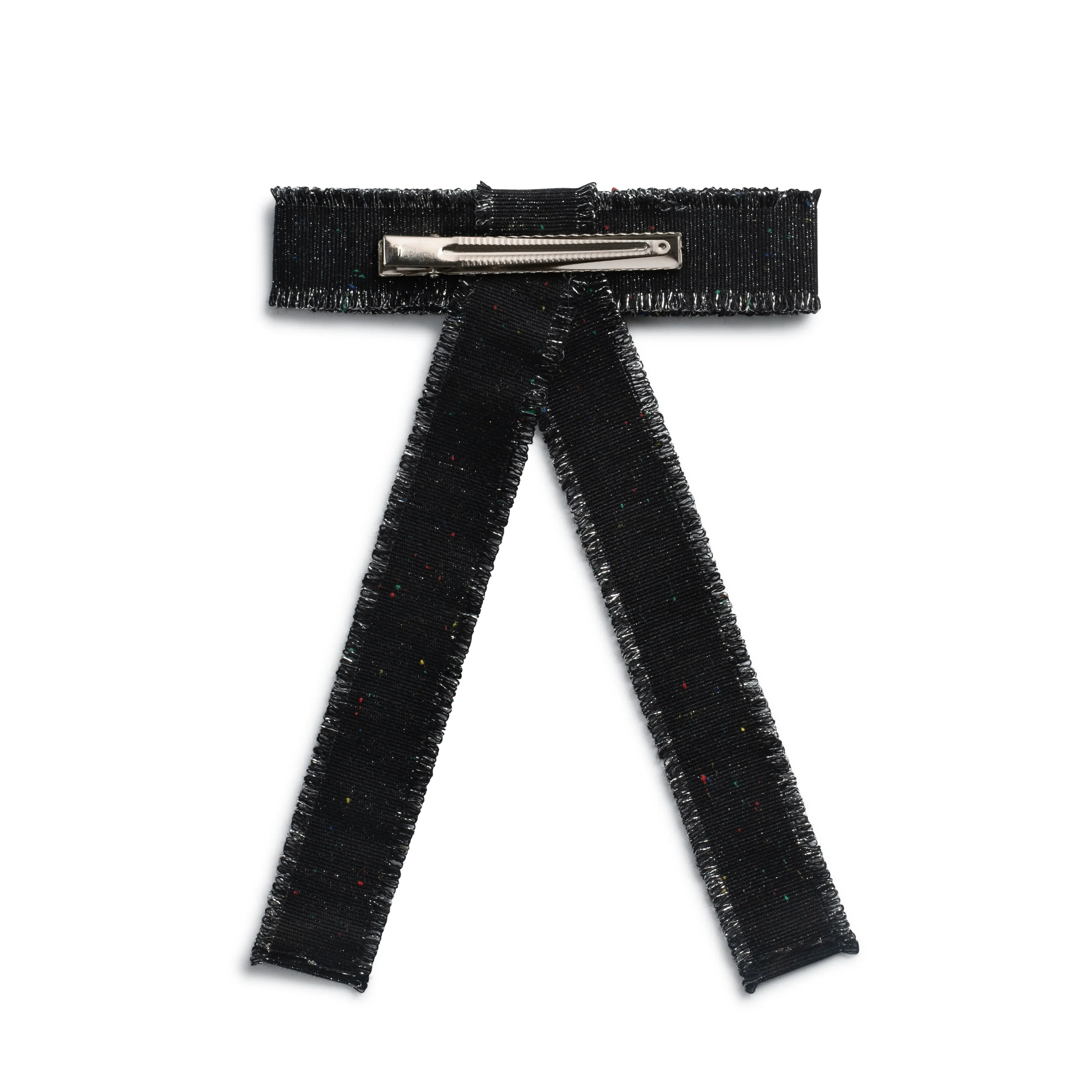 Halo Luxe Sweetie Linen Fringe Bow Clip - Black