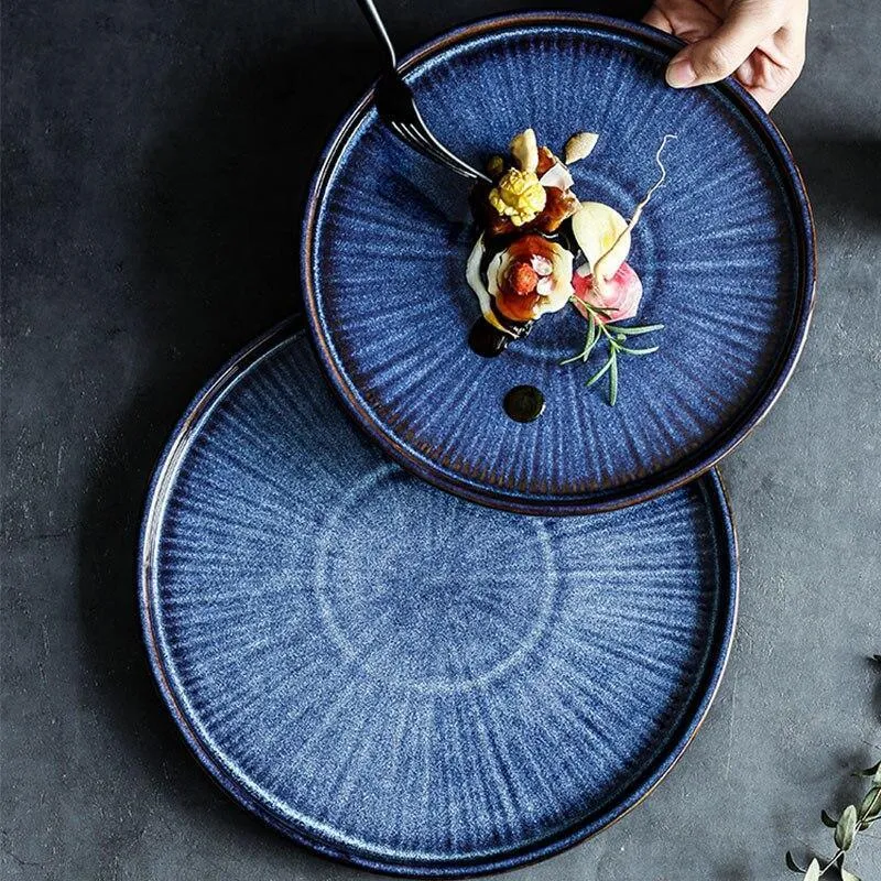 Handmade Blue Plate Sets (4 Pcs Set)
