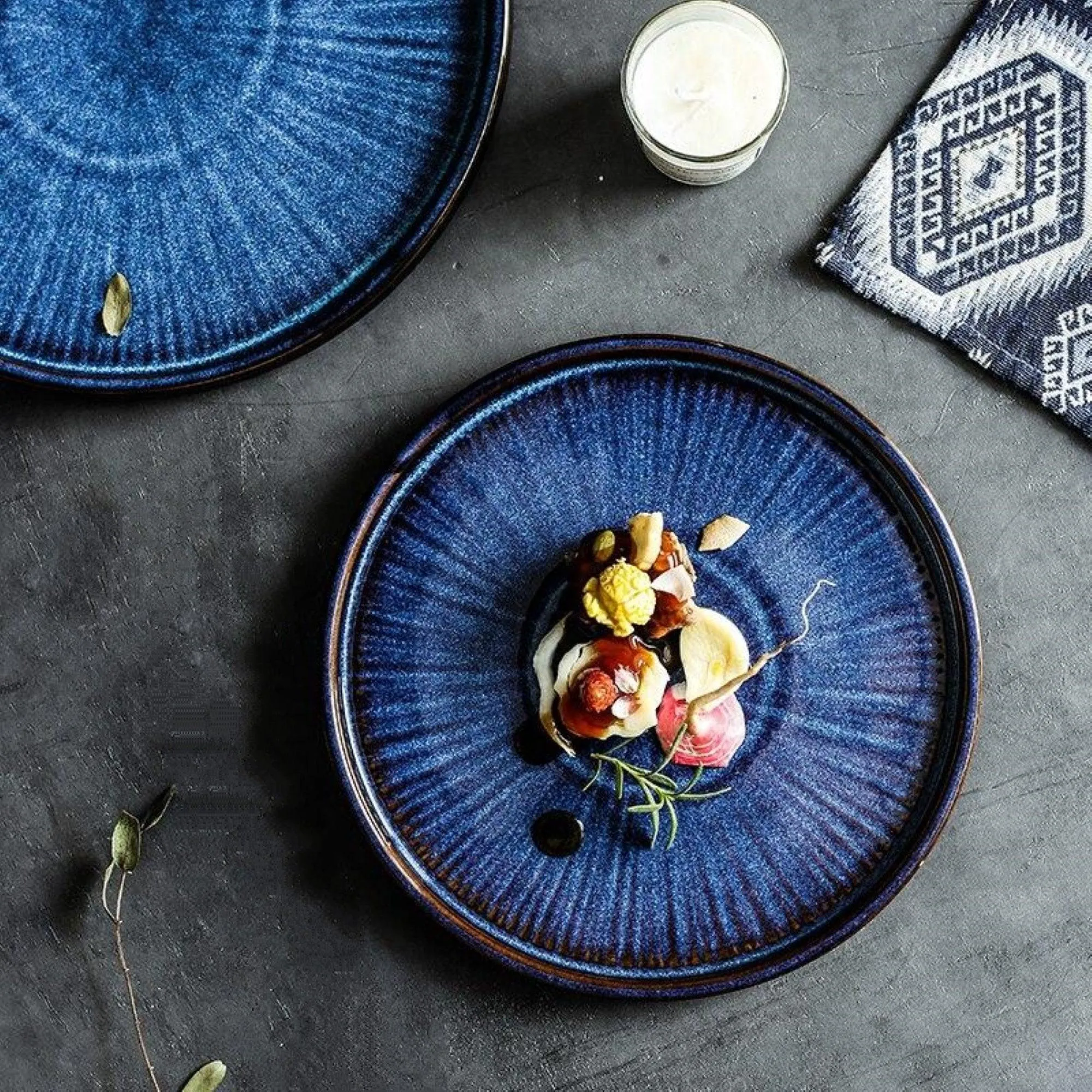 Handmade Blue Plate Sets (4 Pcs Set)