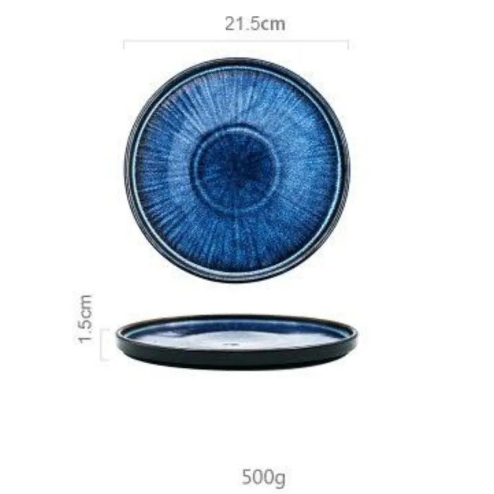 Handmade Blue Plate Sets (4 Pcs Set)
