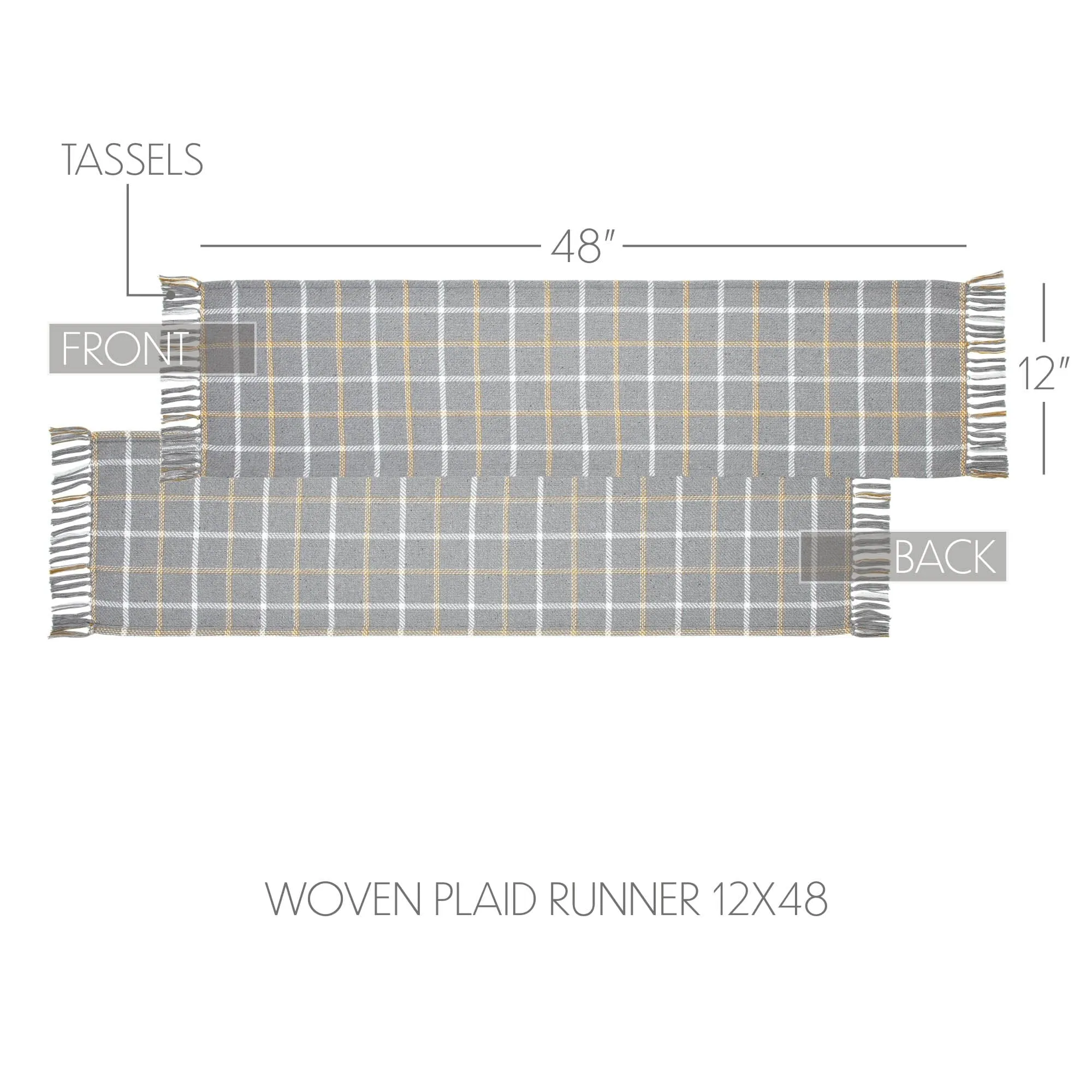 Harvest Blessings Woven Plaid Runner 12x48"