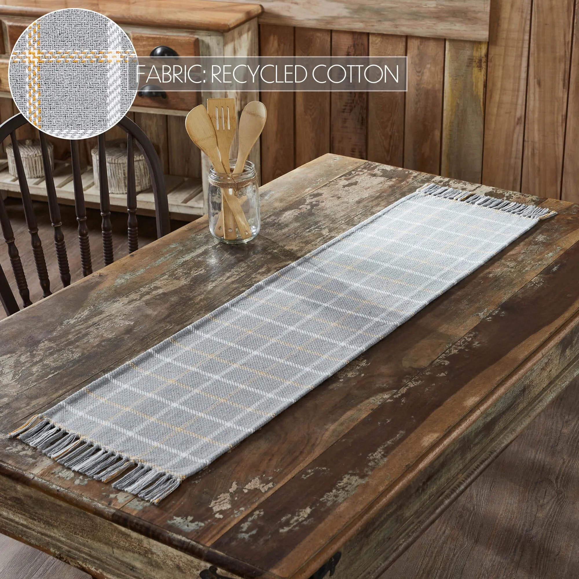 Harvest Blessings Woven Plaid Runner 12x48"