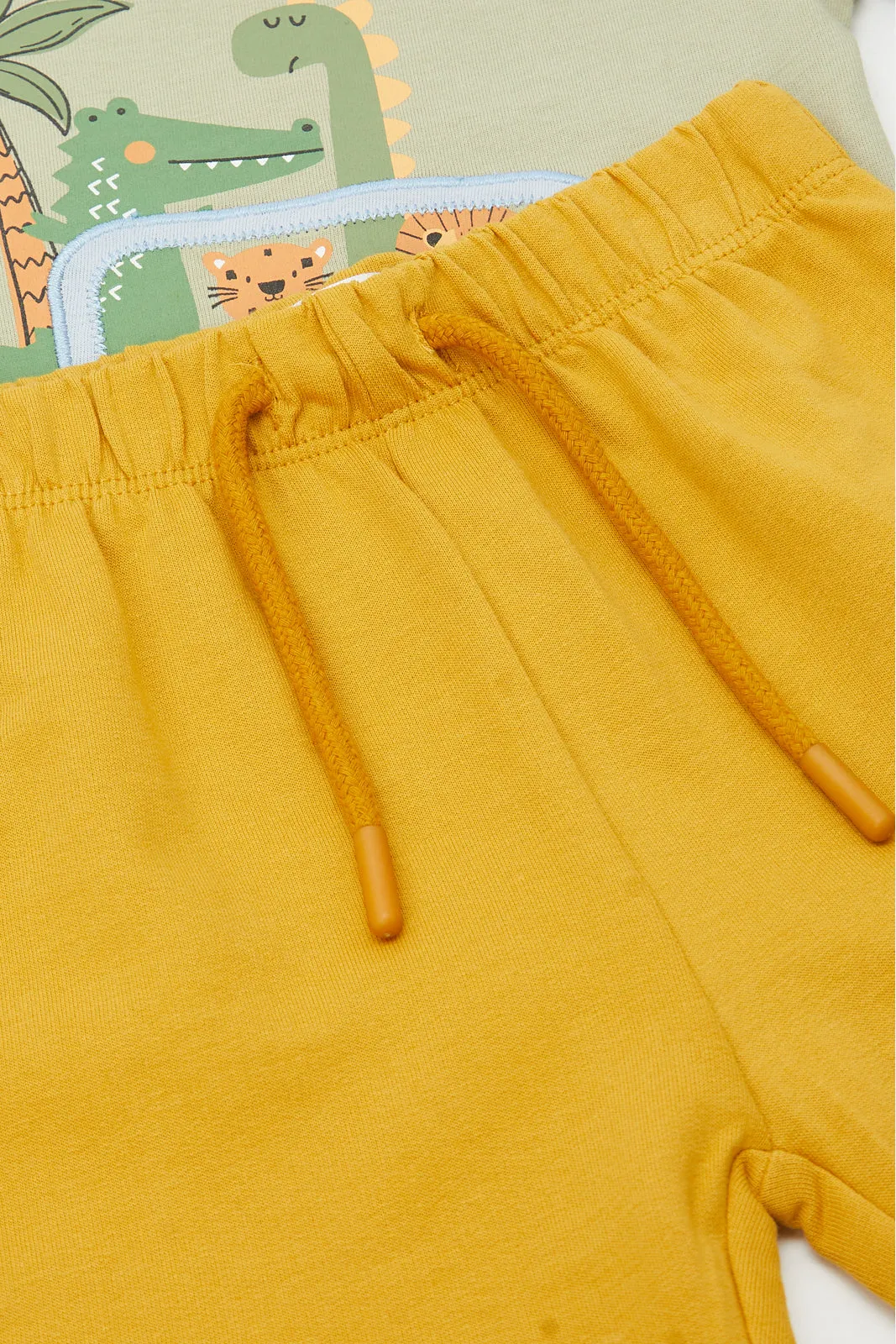 Infant Boys Green And Yellow T-Shirt And Short Set (2 Piece)