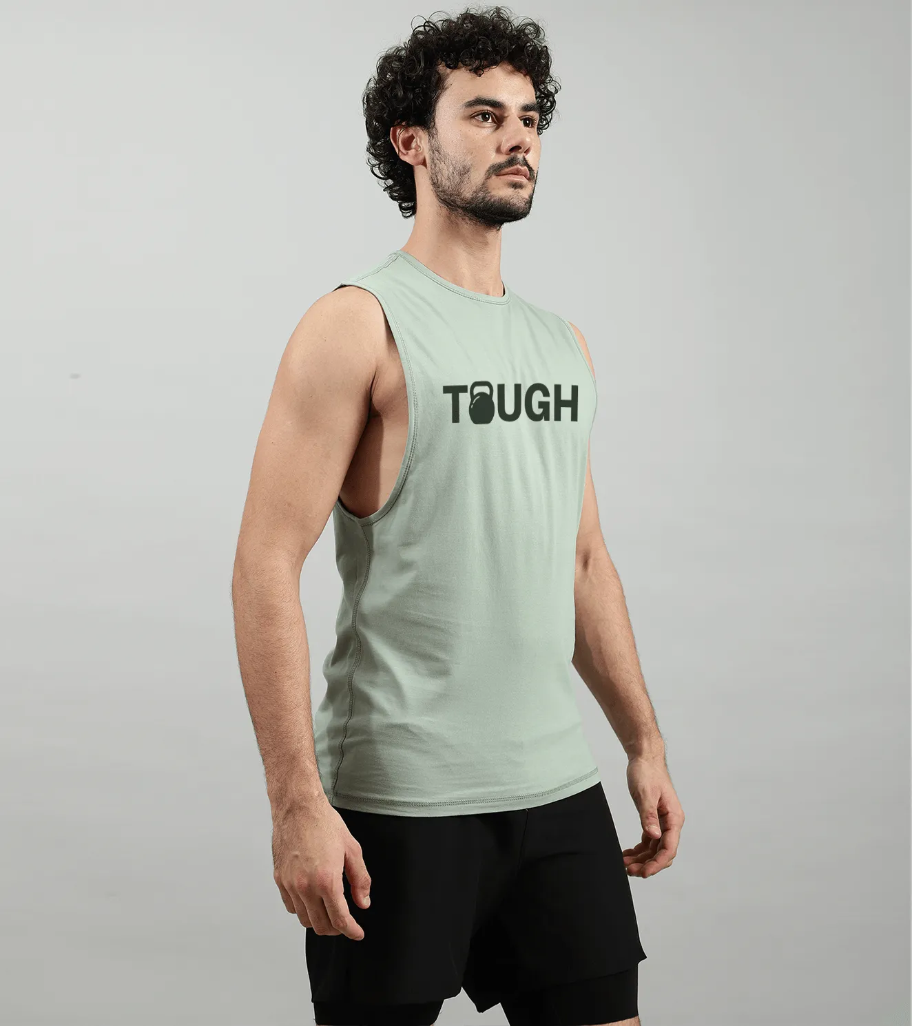 Men's Tough Muscle tank ( light moss green )