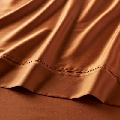 New - Threshold 320TC Satin 4-Piece Sheet Set Cooling Soft TENCEL Lyocell