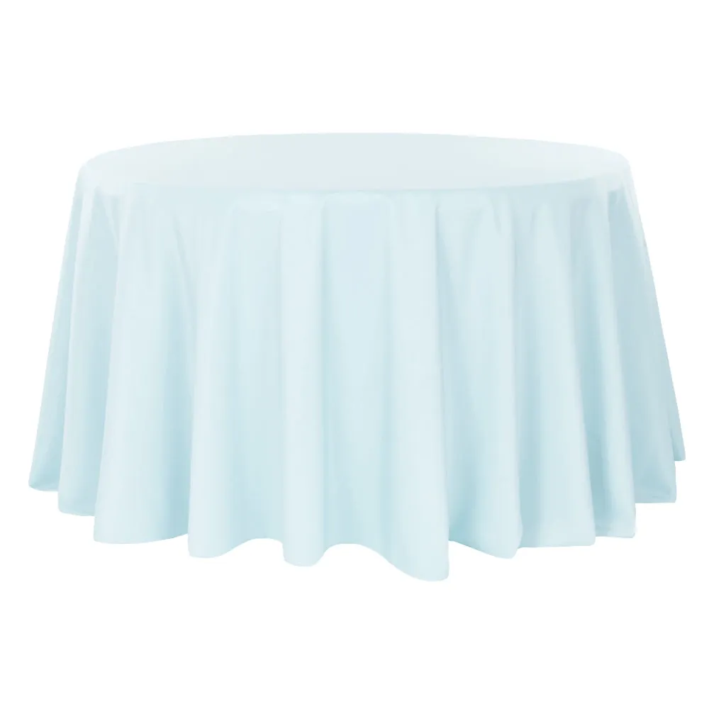 Polyester 120" Round Tablecloth - Baby Blue