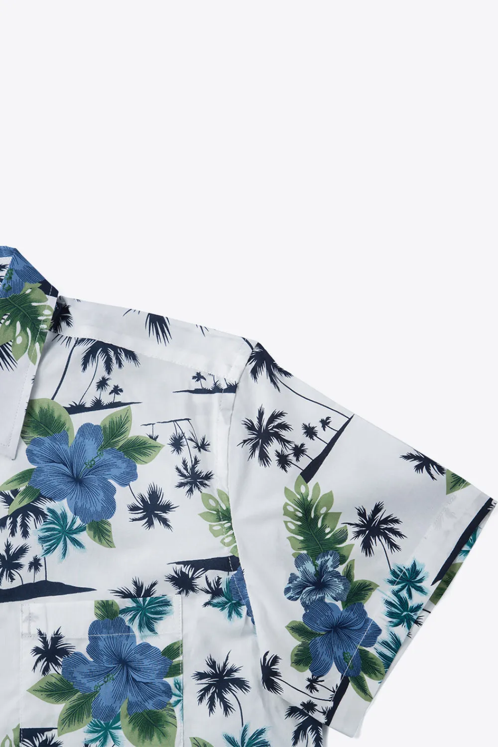 Printed Short Sleeve Collared Vacation Shirt