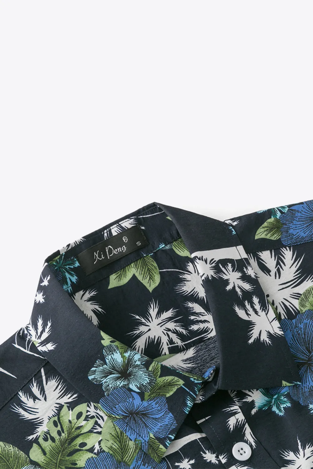 Printed Short Sleeve Collared Vacation Shirt