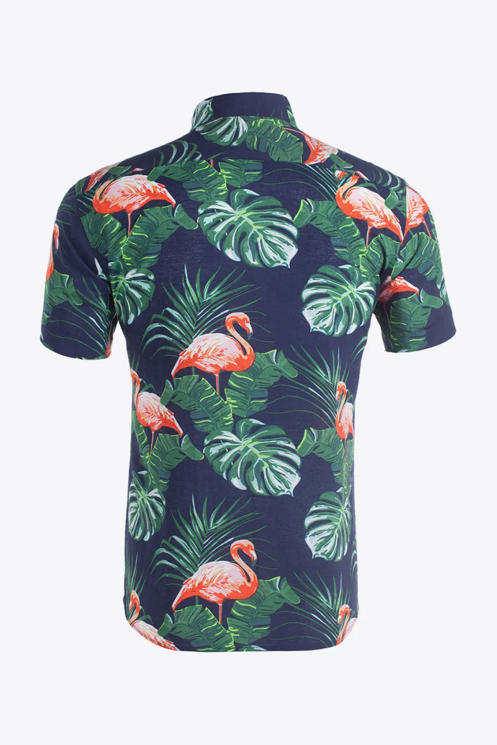 Printed Short Sleeve Collared Vacation Shirt