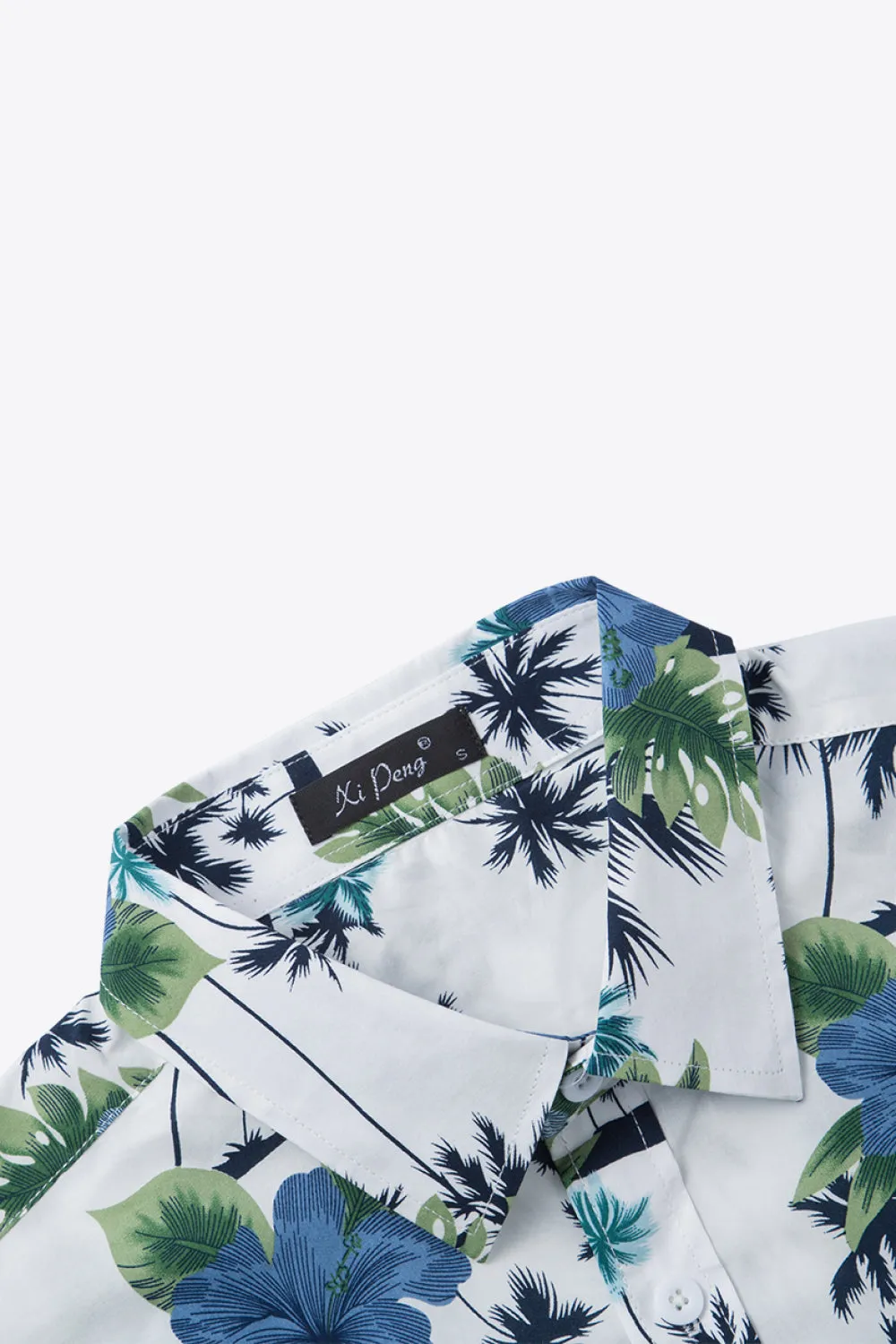 Printed Short Sleeve Collared Vacation Shirt