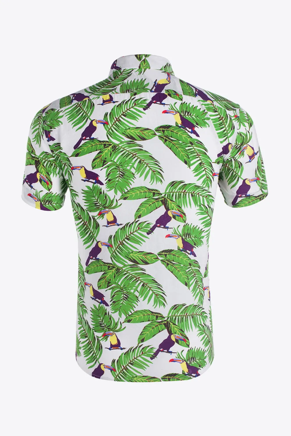 Printed Short Sleeve Collared Vacation Shirt