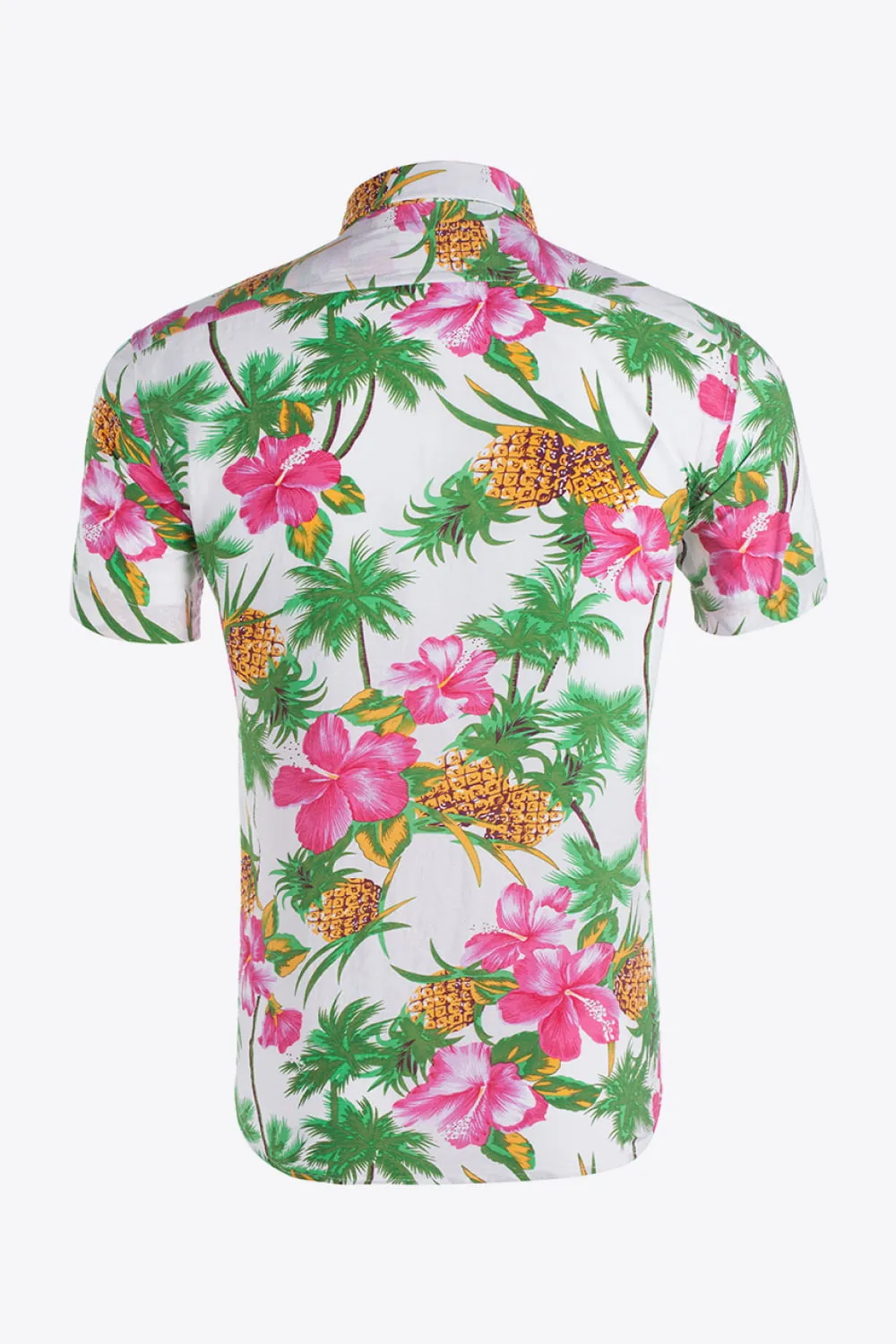 Printed Short Sleeve Collared Vacation Shirt