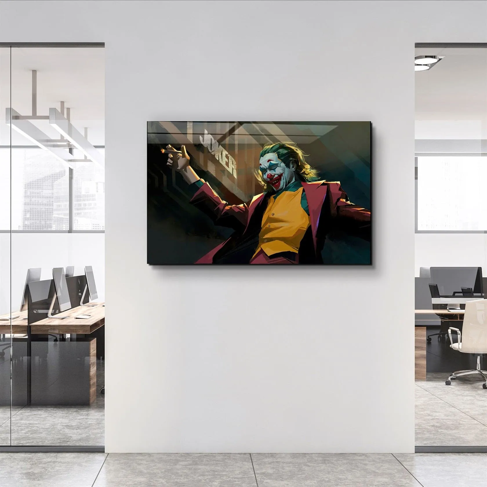 ・"Abstract Joker"・Glass Wall Art