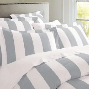 RANS Oxford Stripe Silver Quilt Cover Set