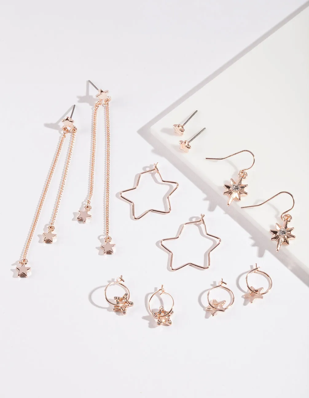 Rose Gold Star Earring 6-Pack