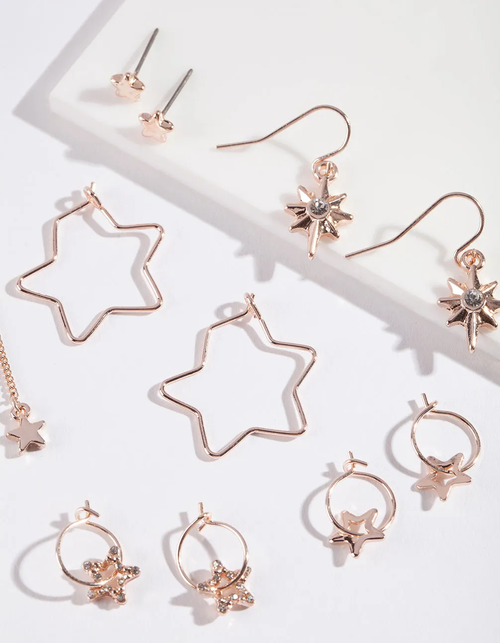 Rose Gold Star Earring 6-Pack