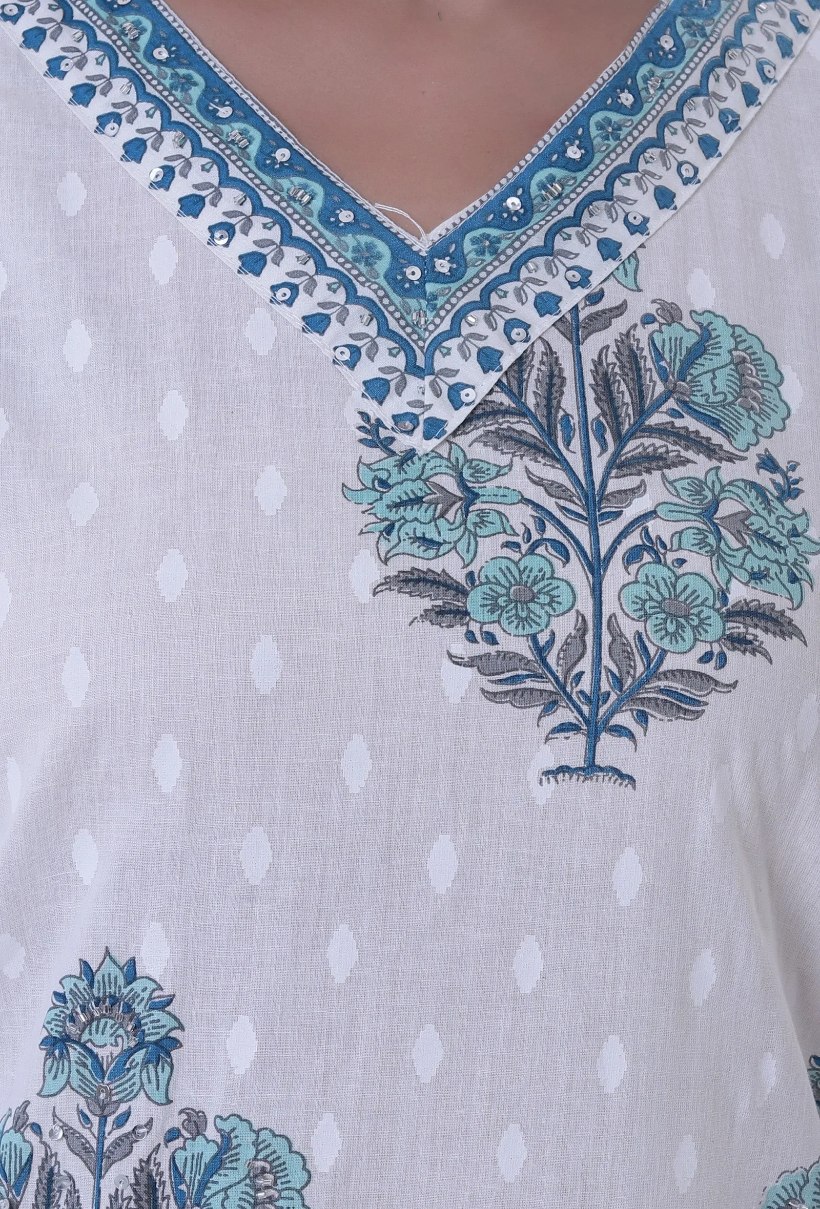 Set Of 2: White Cotton Kurta With Pant