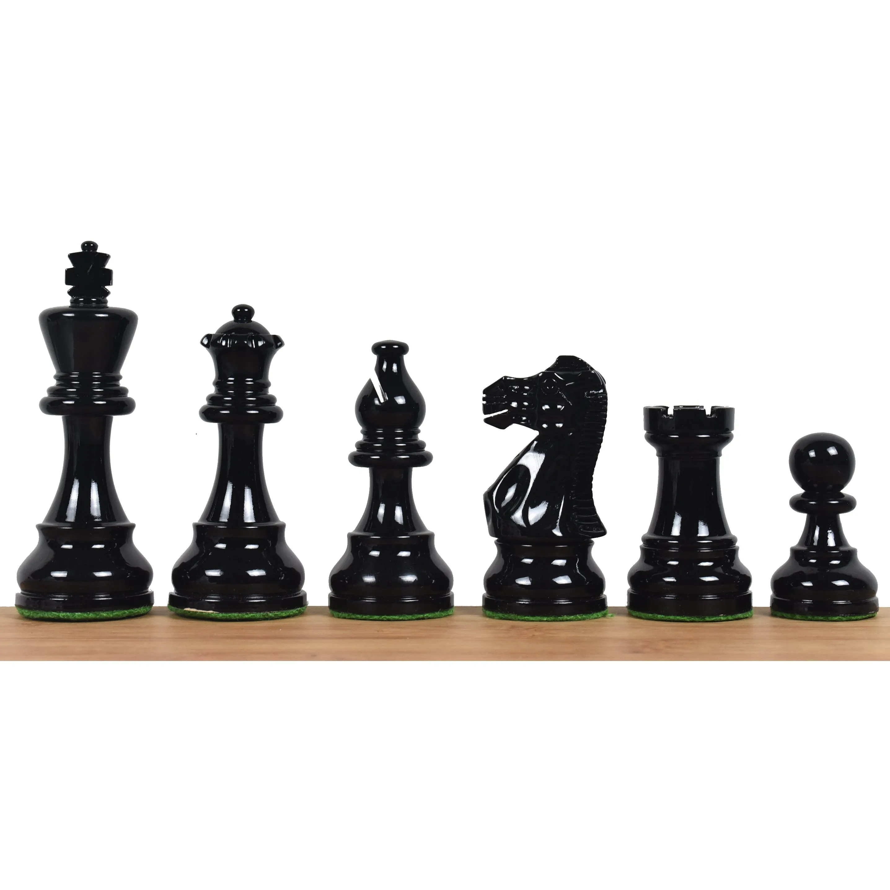 Slightly Imperfect 3.8" Red & Black Painted Chess Set- Chess Pieces Only - Staunton Design- Weighted Boxwood