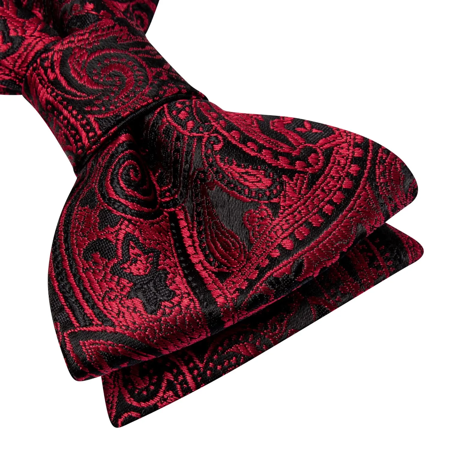Ties2you Self-tie Bow Ties Pure Red Floral Silk Mens Tuxedo Bowtie Set Wedding