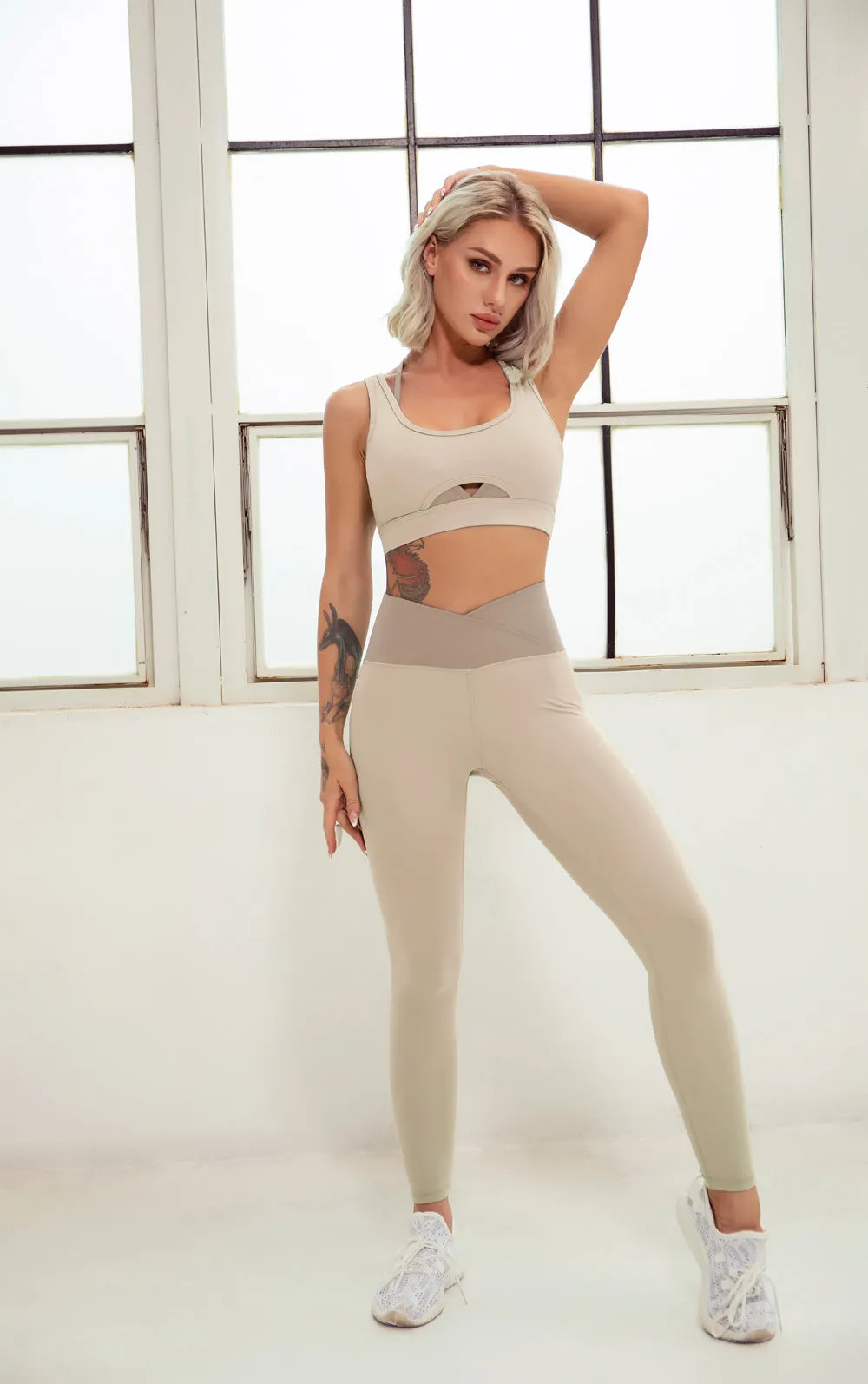 Tracksuit 2 Pieces Workout Sets with Bra&Leggings